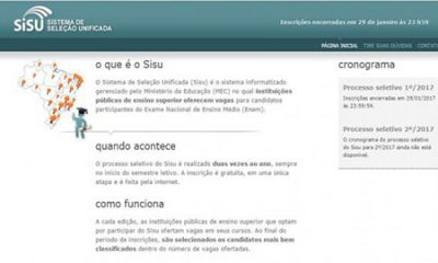Termina hoje o prazo de inscrição no Sisu