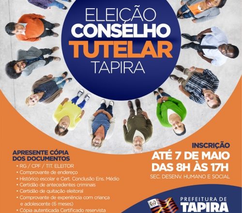 Prefeitura de Tapira abre inscrições para renovação do Conselho Tutelar